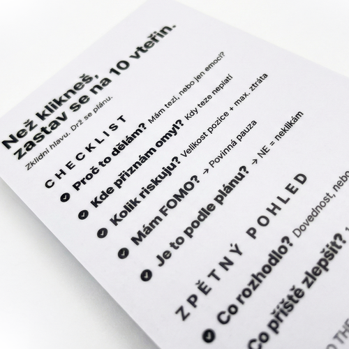 TTM CALM CARD – mentální checklist karta